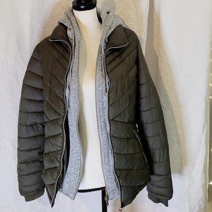 YMI Collection Women's/Large Removable Hood/Green Puffer Coat